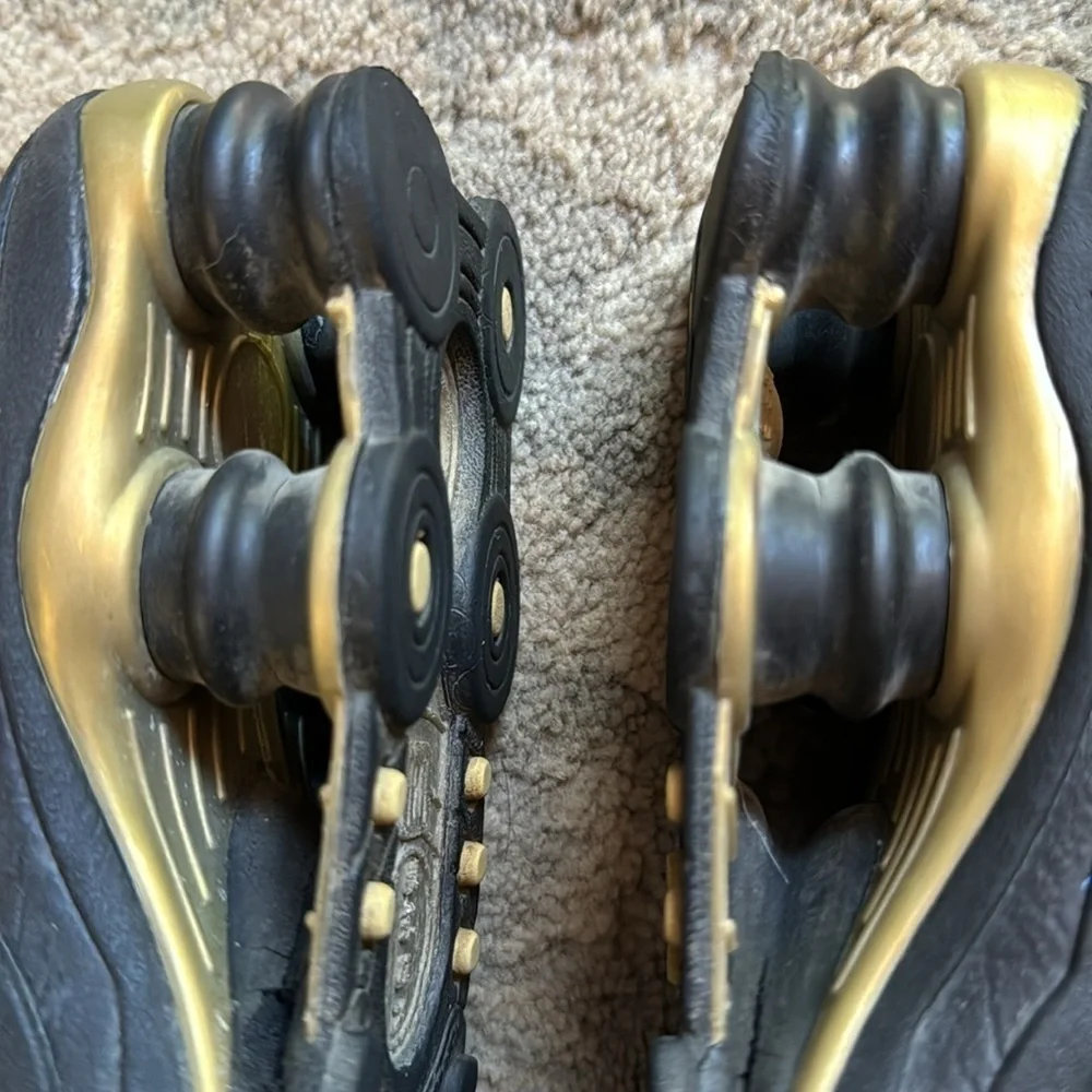 Nike Shox Youth Size 4Y Retro Y2K Black Gold Unisex Boy Running Shoes Sneakers - Picture 8 of 11